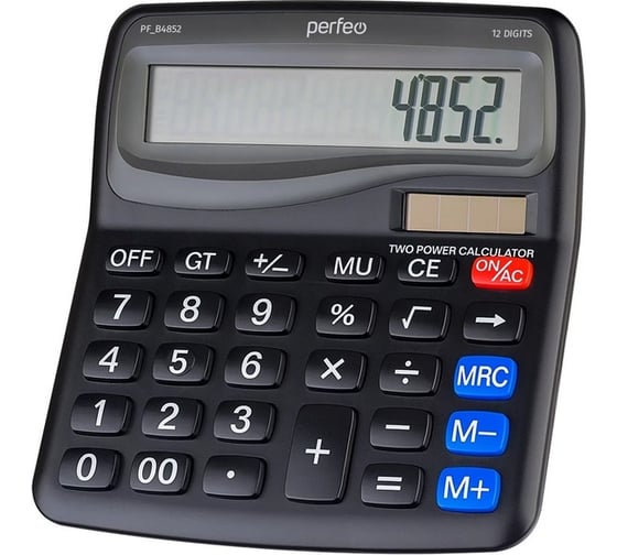 Бухгалтерский калькулятор Perfeo PF B4852, черный 30014867