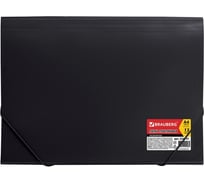 Папка на резинках BRAUBERG Business А4, 13 отделений, пластиковый индекс, черная, 0.5 мм 224147