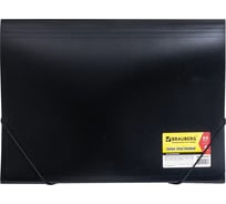 Папка на резинках BRAUBERG Business А4, 6 отделений, пластиковый индекс, черная, 0.5 мм 224145