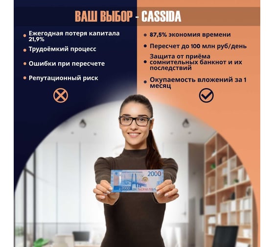 Счетчик банкнот Cassida 6650 UV LCD 000025