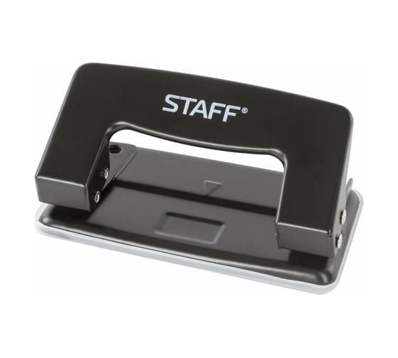 Металлический дырокол STAFF EVERYDAY до 10 листов, без линейки, черный 224647 1