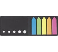 Пластиковые неоновые клейкие закладки STAFF Стрелки 50х12 мм, 5 цветов х 20 листов, в картонной книжке 129358