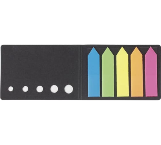 Пластиковые неоновые клейкие закладки STAFF Стрелки 50х12 мм, 5 цветов х 20 листов, в картонной книжке 129358 1