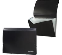 Папка на резинках BRAUBERG А4, 13 отделений, пластиковые индексы, черная, Россия 226020