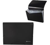 Папка на резинках BRAUBERG А4, 7 отделений, пластиковые индексы, черная, Россия 226018