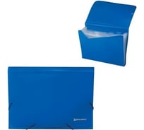 Папка на резинках BRAUBERG А4, 13 отделений, пластиковые индексы, синяя, Россия 226019