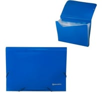 Папка на резинках BRAUBERG А4, 7 отделений, пластиковые индексы, синяя, Россия 226017