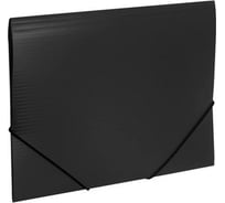 Папка на резинках BRAUBERG Contract черная, до 300 листов, 0.5 мм, бизнес-класс 221796