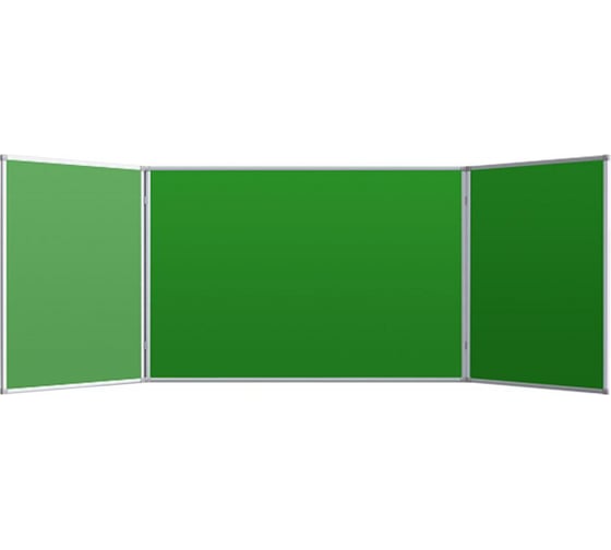 Магнитно-меловая доска Attache 100x300 см, трехсекционная, зеленая 1262640