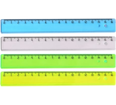 Пластиковая линейка Attache 16 см, 4 шт 897318