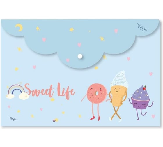 Папка-конверт на кнопке Attache Selection Sweet life 325x215 мм 200 мкм , 5 шт 1251129