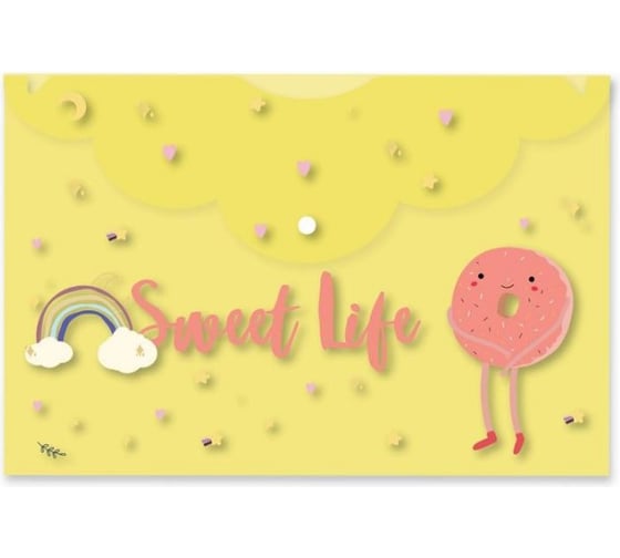 Папка-конверт на кнопке Attache Selection Sweet life 325x215 мм 200 мкм , 5 шт 1251129