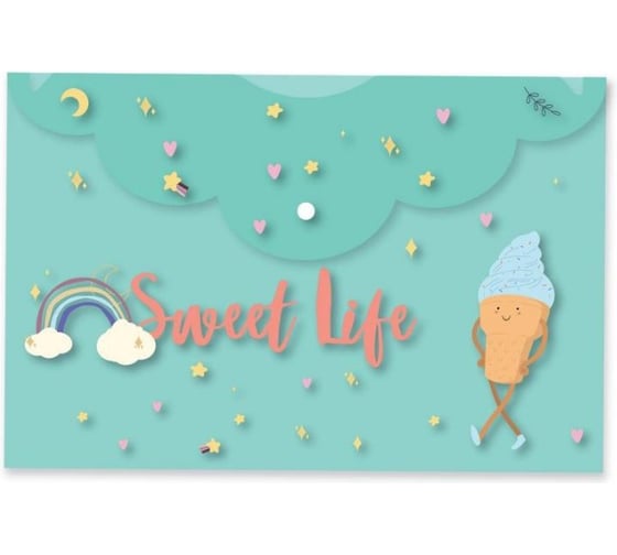 Папка-конверт на кнопке Attache Selection Sweet life 325x215 мм 200 мкм , 5 шт 1251129