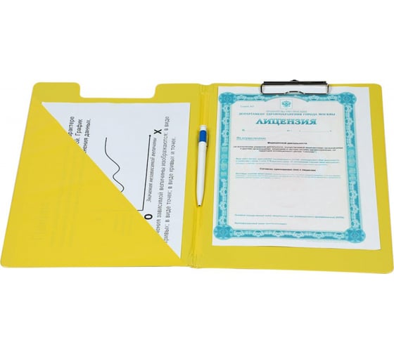 Папка-планшет с зажимом Attache Bright colours A4, желтая 1350753