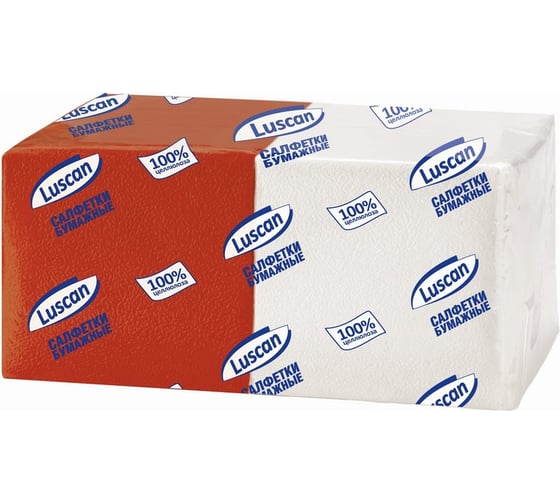 Однослойные бумажные салфетки Luscan Profi Pack 24х24 см белые/красные 250 шт 476883