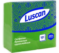 Однослойные бумажные салфетки Luscan 24х24 см зеленые 100 шт 476874