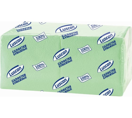Однослойные бумажные салфетки Luscan Profi Pack 24х24 см пастель салатовые 400 шт 470887 1