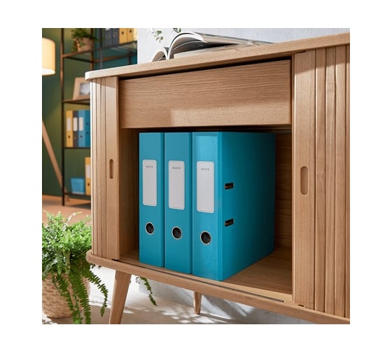 Папка-регистратор LEITZ 180 Cosy, soft touch, 80 мм, синий 10610061