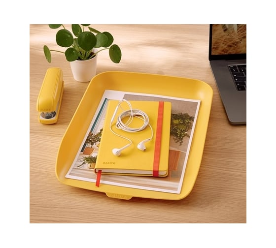 Горизонтальный лоток LEITZ Cosy, soft touch, желтый 53580019