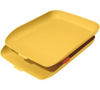 Горизонтальный лоток LEITZ Cosy, soft touch, 2 шт в упаковке, желтый 53581019