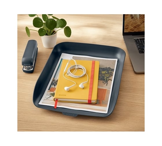 Горизонтальный лоток LEITZ Cosy, soft touch, серый 53580089