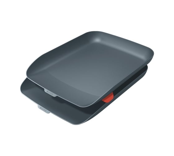 Горизонтальный лоток LEITZ Cosy, soft touch, 2 шт в упаковке, серый 53581089