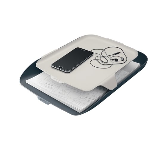 Горизонтальный лоток LEITZ Cosy с органайзером, soft touch, серый 52590089