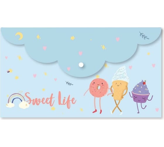 Папка-конверт на кнопке Attache Selection Sweet life 225x130 мм 200 мкм., 5 шт 1251133