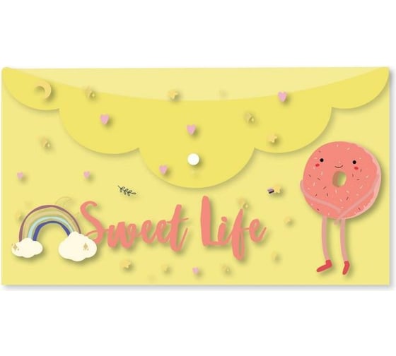 Папка-конверт на кнопке Attache Selection Sweet life 225x130 мм 200 мкм., 5 шт 1251133