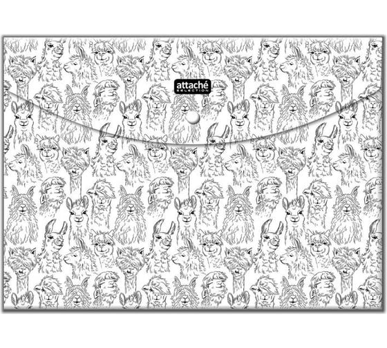 Папка-конверт на кнопке Attache Selection Llamas A4 180 мм., 6 шт 1067687