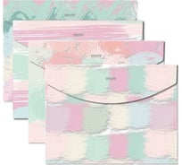 Папка-конверт на кнопке Attache Selection Pastel A4 200 мкм ассорти, 4 шт 1216782