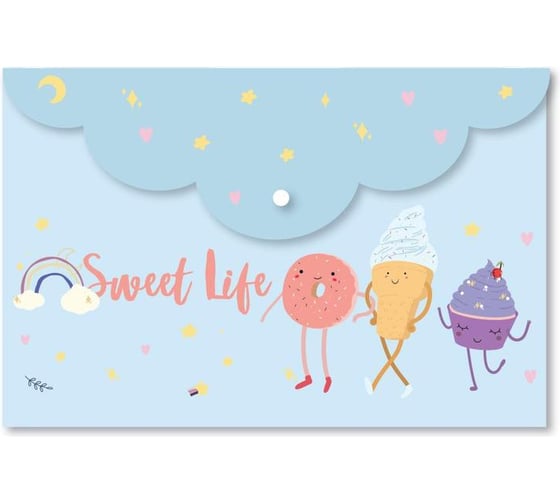 Папка-конверт на кнопке Attache Selection Sweet life A5 200 мкм., 5 шт 1251131
