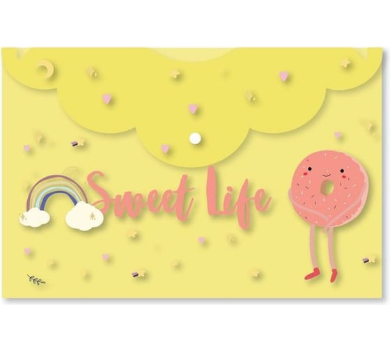 Папка-конверт на кнопке Attache Selection Sweet life A5 200 мкм., 5 шт 1251131