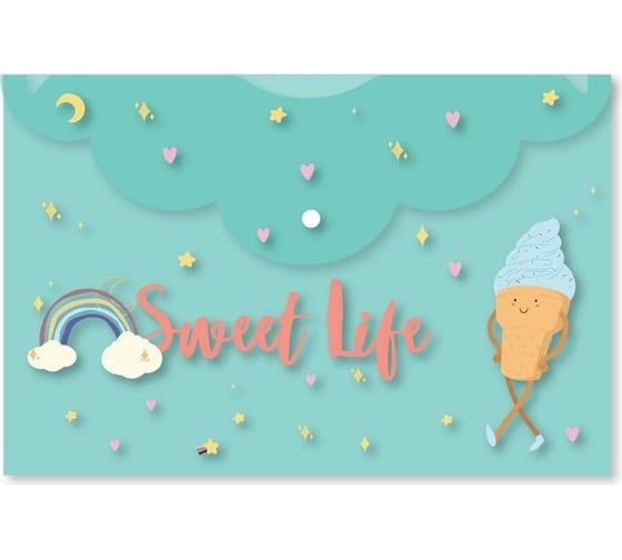 Папка-конверт на кнопке Attache Selection Sweet life A5 200 мкм., 5 шт 1251131