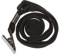 Шнурок OfficeSpace для бейджей 45 см, 50 шт в комплекте, металлический клип, черный 284664