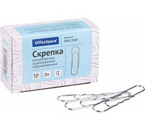 Скрепки OfficeSpace 50 мм, 10 упаковок по 50 шт, оцинкованные, гофрированные, картонная упаковка CZ50_2264