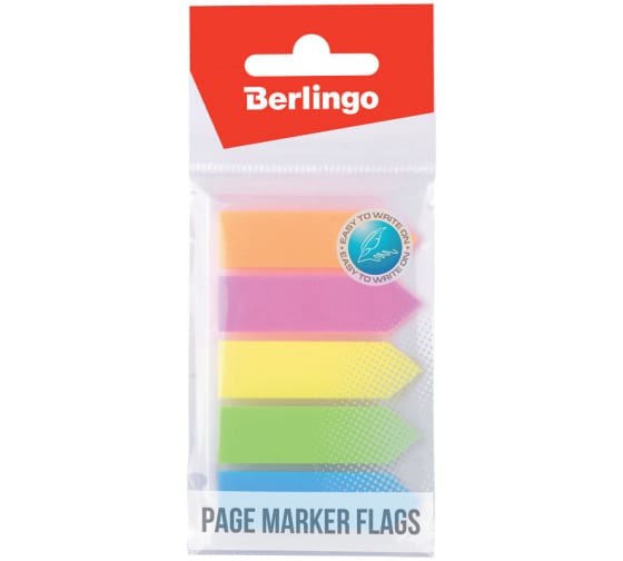 Флажки-закладки 24 шт в упаковке Berlingo 44/12 мм 20 листов 5 неоновых цветов LSz_44101 1