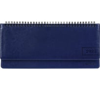 Датированный планинг BRAUBERG Imperial 2022 305х140 мм, под кожу, синий 112720