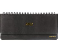 Датированный планинг BRAUBERG Iguana 2022 305х140 мм, под кожу, черный 112716