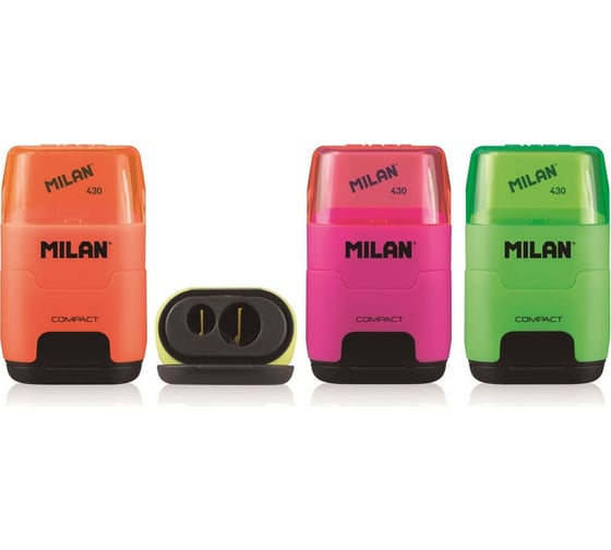 Ластик-точилка Milan Compact Fluo в ассортименте 1032918