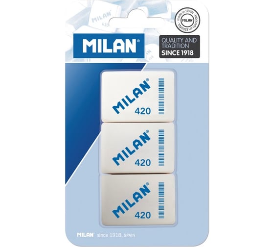 Каучуковый ластик Milan 420, 3 шт 973167 1