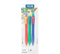 Шариковая ручка Milan Sway Mix, 1,0мм, синий, 3шт/уп., европодвес, BWM10371 973943