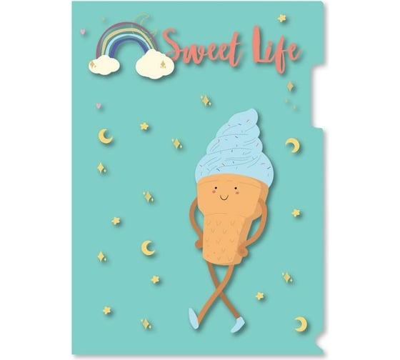 Пластиковая папка Attache Selection Selection Sweet life A4, 200 мкм, цвет ассорти, 5 шт 1251127