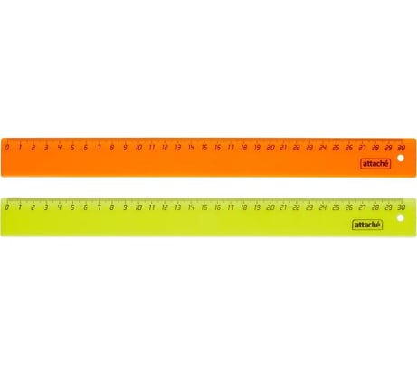 Линейка Attache Economy 30 см, пластиковая, эконом цвета, 2 шт. 744220