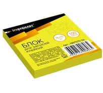 Самоклеящийся блок INFORMAT 76х76 мм 100 листов неон желтый NN7575-Ye