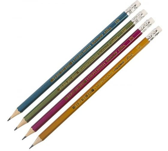 Чернографитный карандаш INFORMAT OFFICE НВ с ластиком заточенный шестигранный PLNB-HB 1