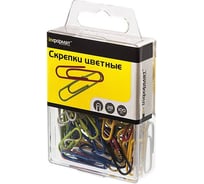 Цветные скрепки INFORMAT полимер 100 шт 28 мм евробокс SC28-100P/B*