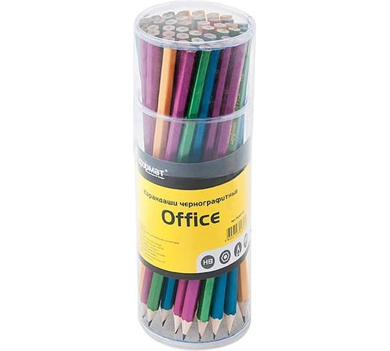 Чернографитный карандаш INFORMAT OFFICE НВ заточенный шестигранный, в тубусе 48 шт PGNBT-HB*