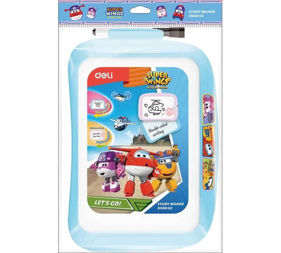 Доска магнитно-маркерная DELI EH50002 Super Wings магнитно-маркерная лак синий 20.5x28.6 см пластик 1804861
