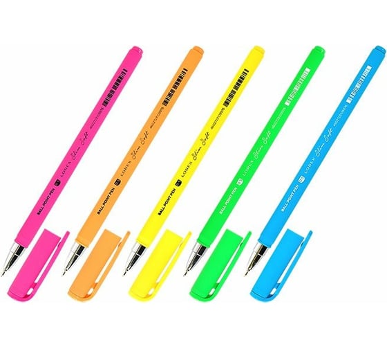 Масляная ручка LOREX Slim Soft NEON 0,50 мм 24 шт в упаковке LXOPSS-NN1